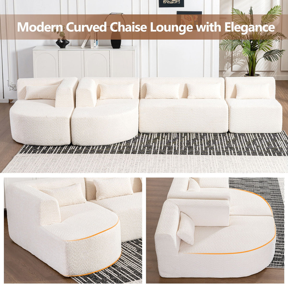 Upholstered Sofa Couch With Chaise