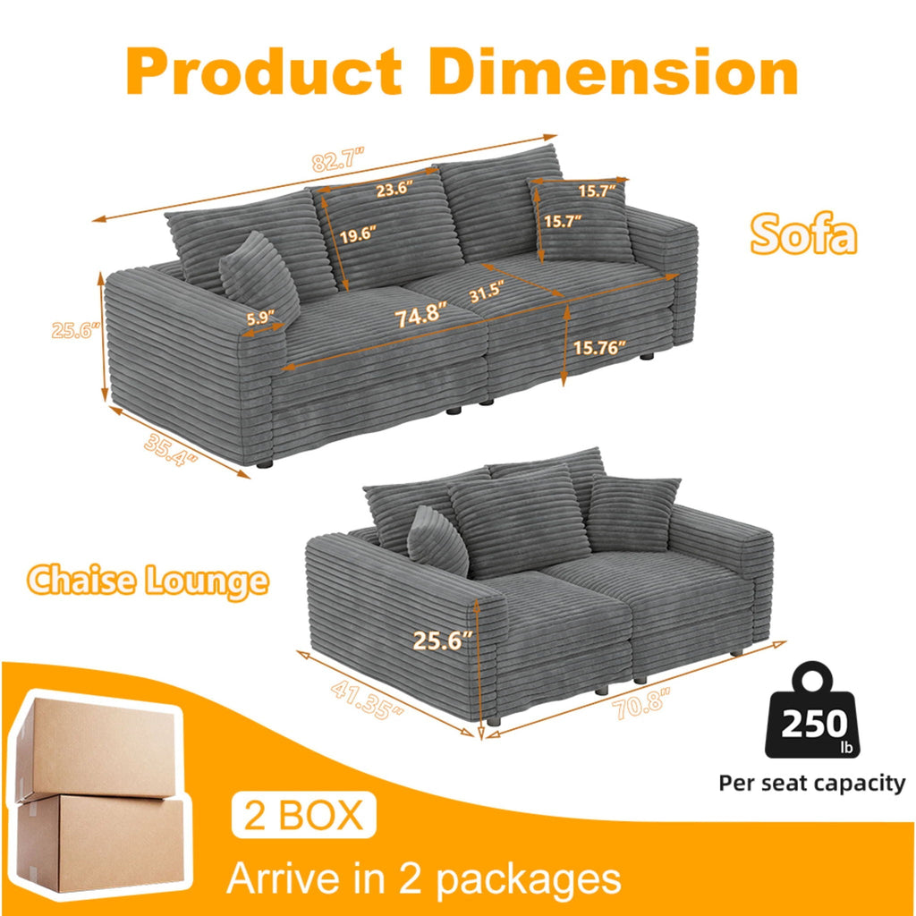 Modern Comfy Upholstered Cloud Couch