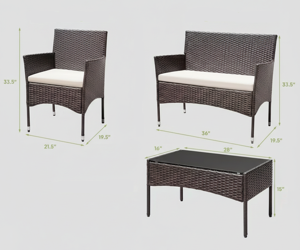 4Pcs Outdoor Patio Furniture Set