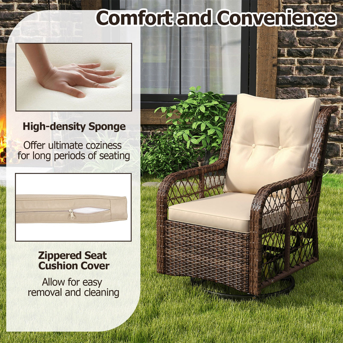 3 Piece Patio Furniture Set
