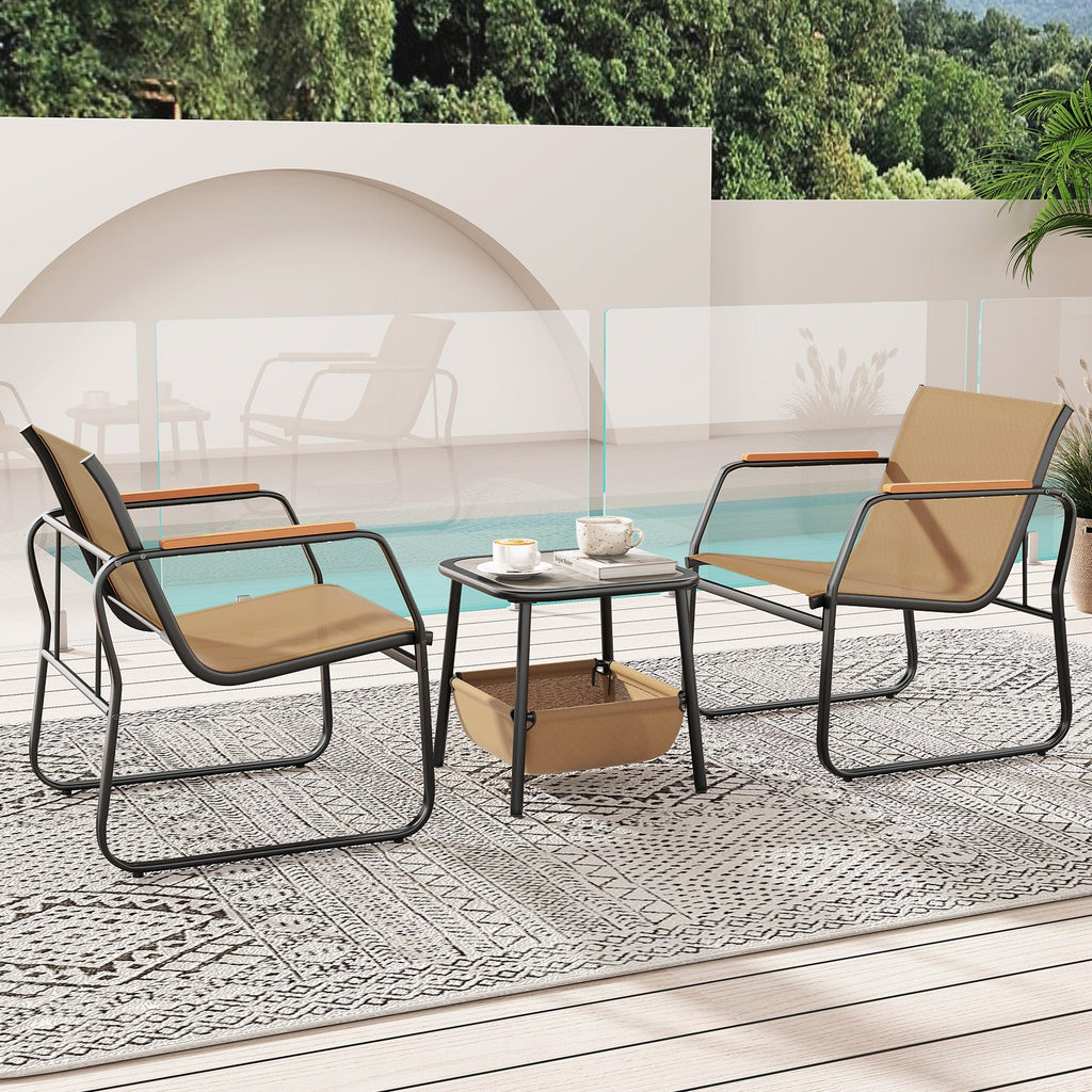 3 Piece Bistro Patio Furniture Set