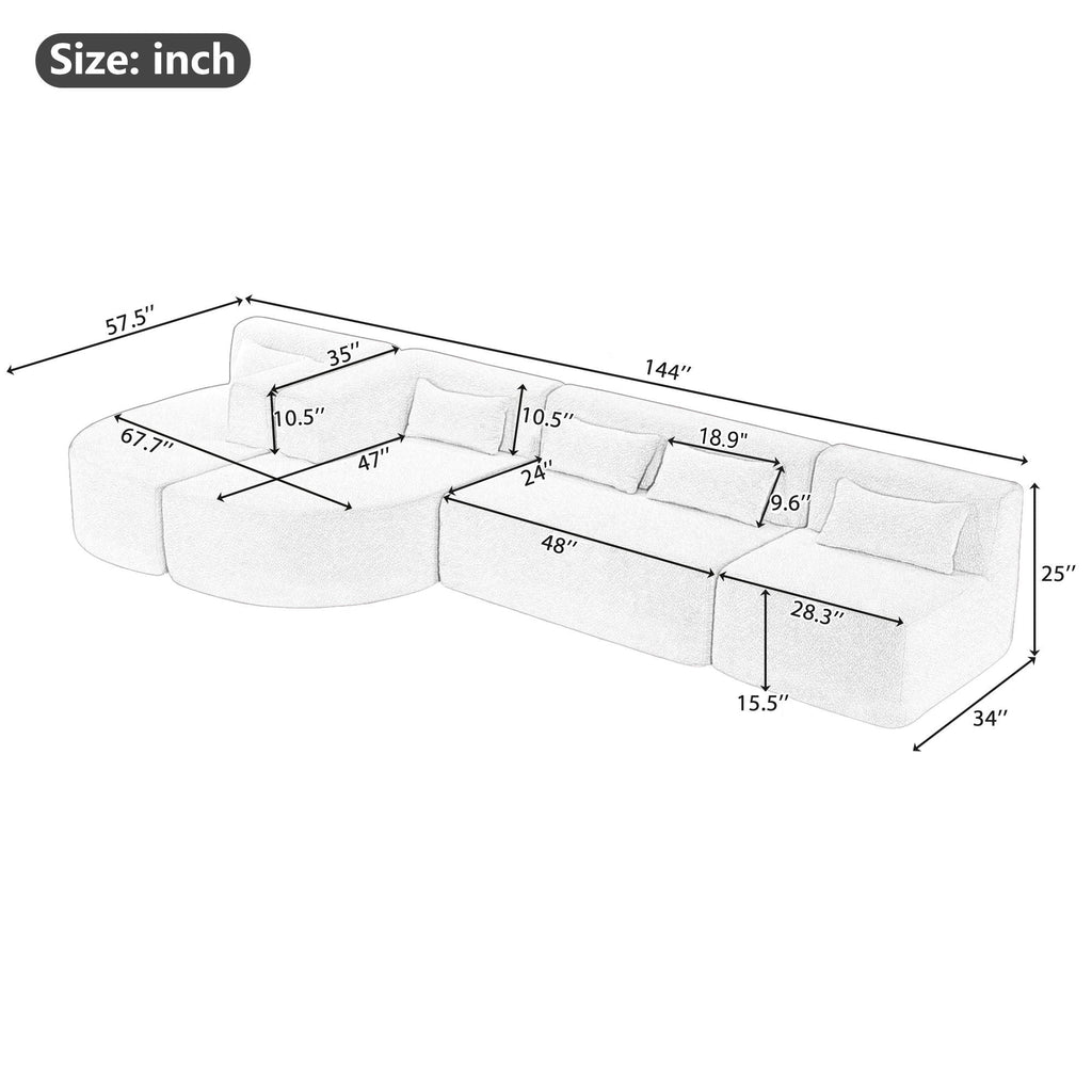 Upholstered Sofa Couch With Chaise