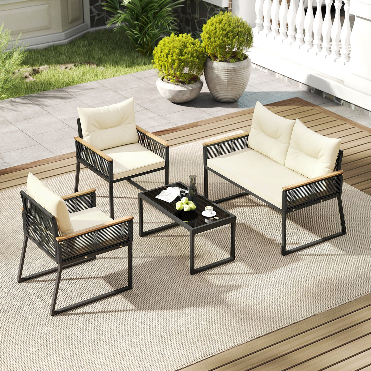 4 Pieces Patio Furniture Set