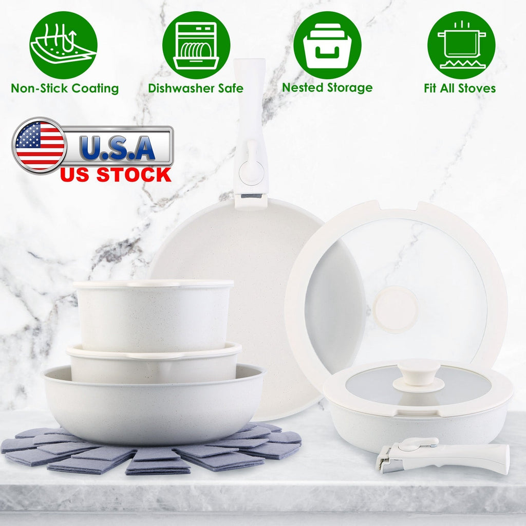 17Pcs Nonstick Induction Cookware Set