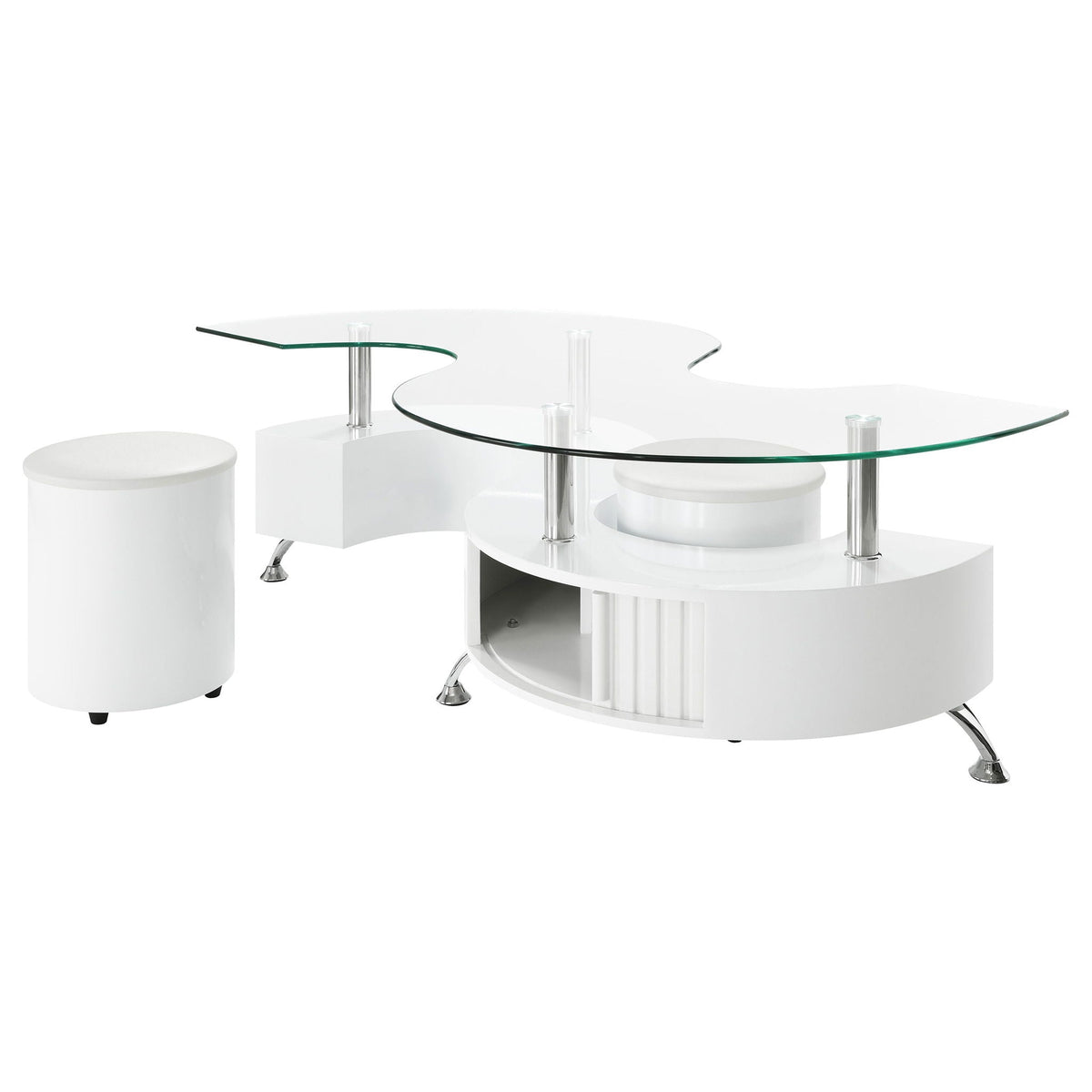 3-piece Coffee Table And Stools Set