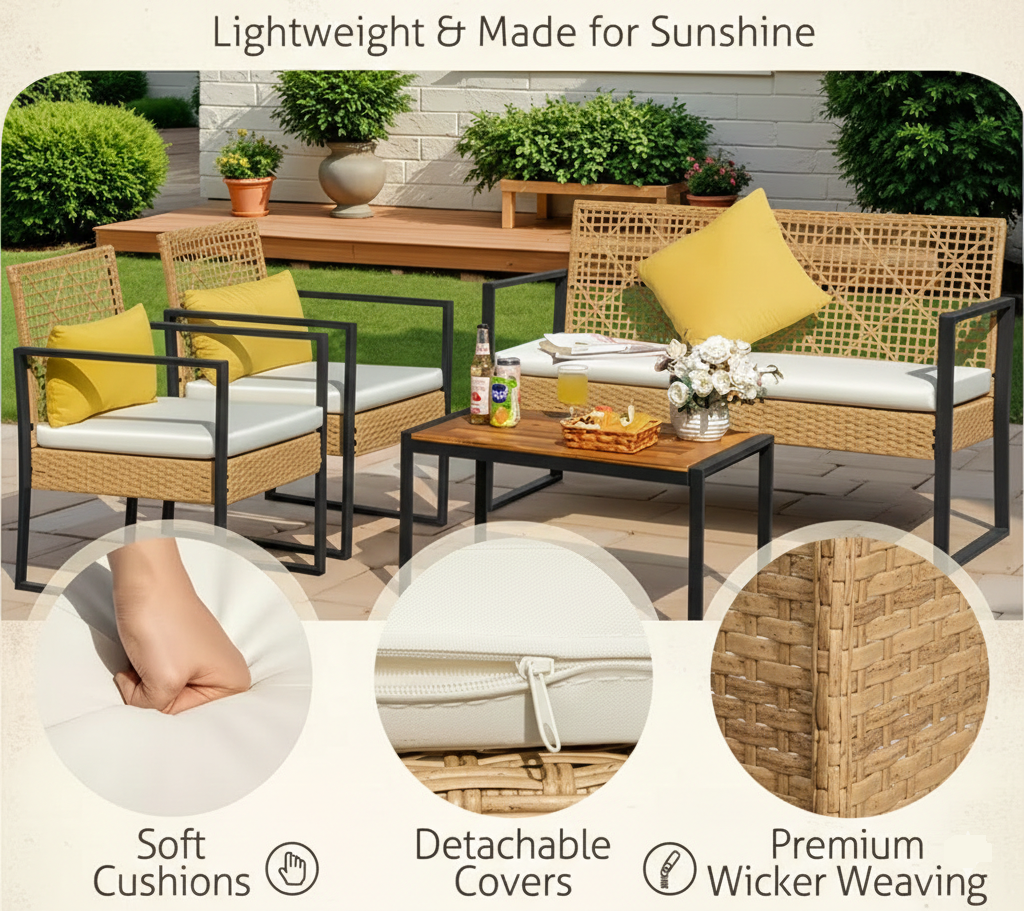 4Pcs Outdoor Patio Furniture Set