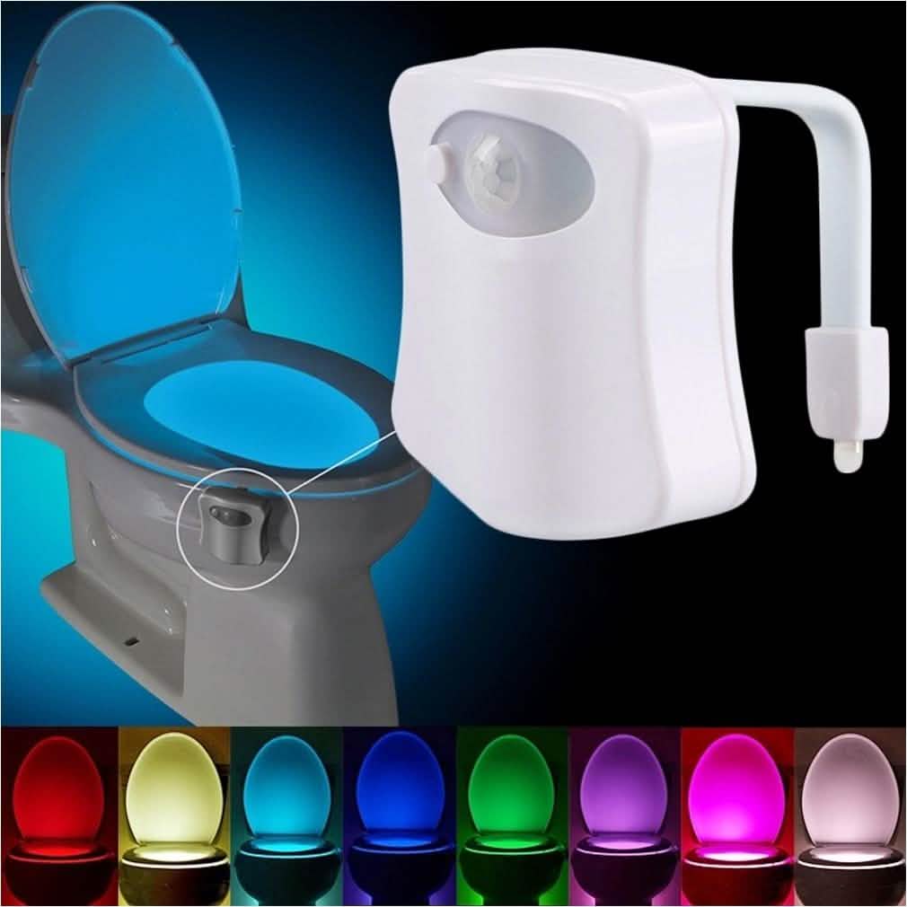 8-Color LED Sensor Motion-Activated Toilet Light