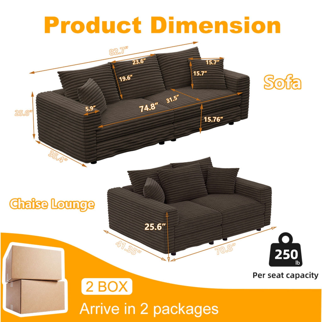Modern Comfy Upholstered Cloud Couch
