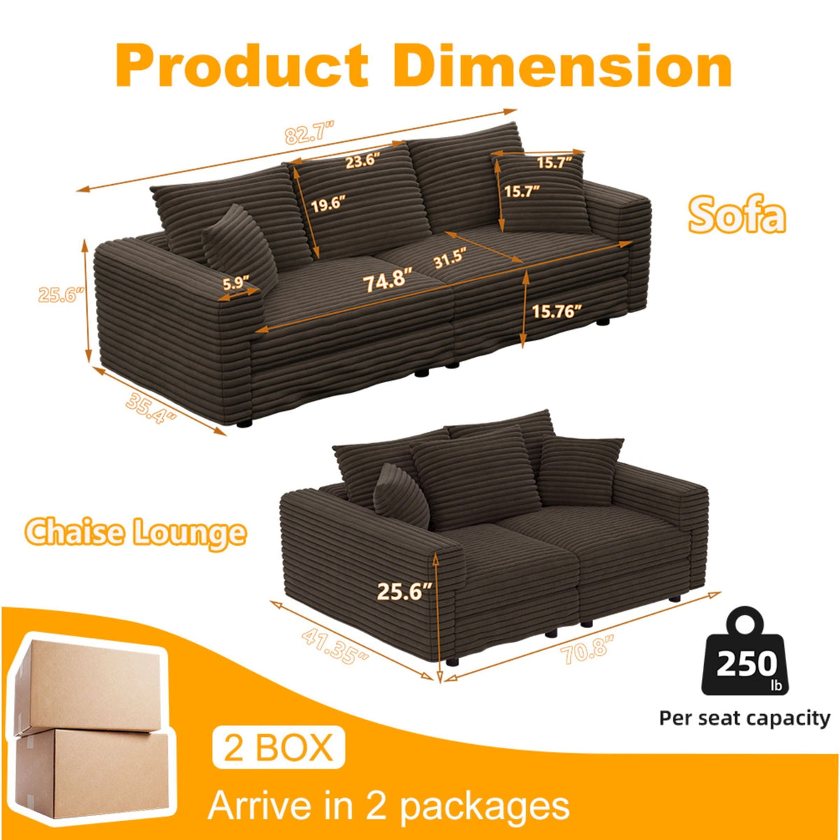 Modern Comfy Upholstered Cloud Couch