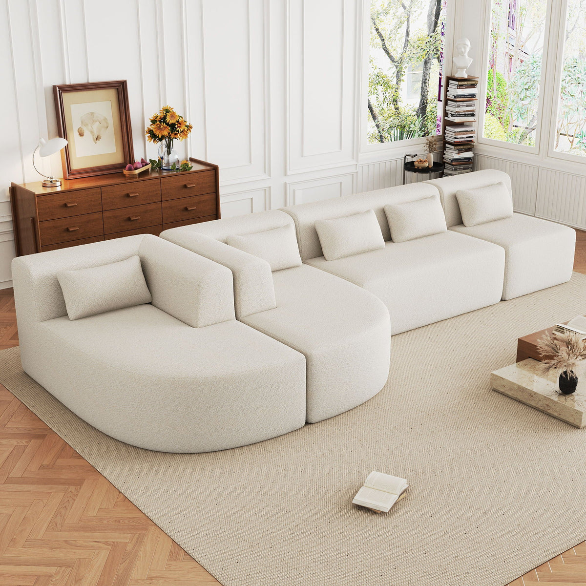 Upholstered Sofa Couch With Chaise