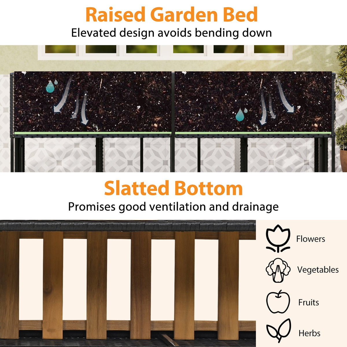 Patio Furniture Set With Raised Garden Bed