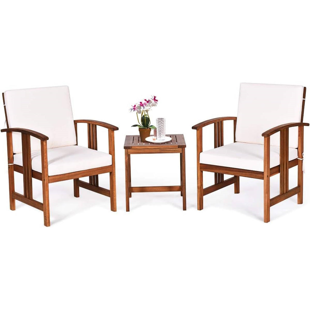 3-Piece Solid Wood Patio Furniture Set