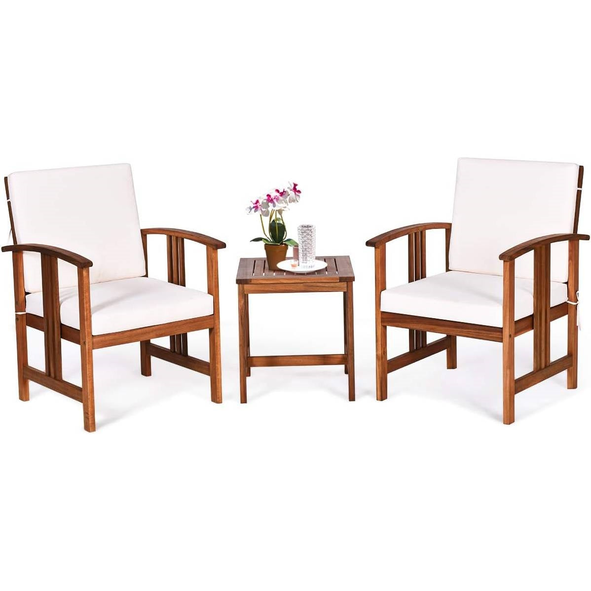3-Piece Solid Wood Patio Furniture Set