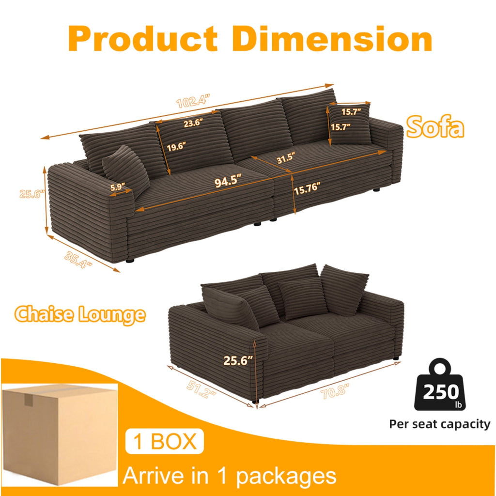 Modern Comfy Upholstered Cloud Couch