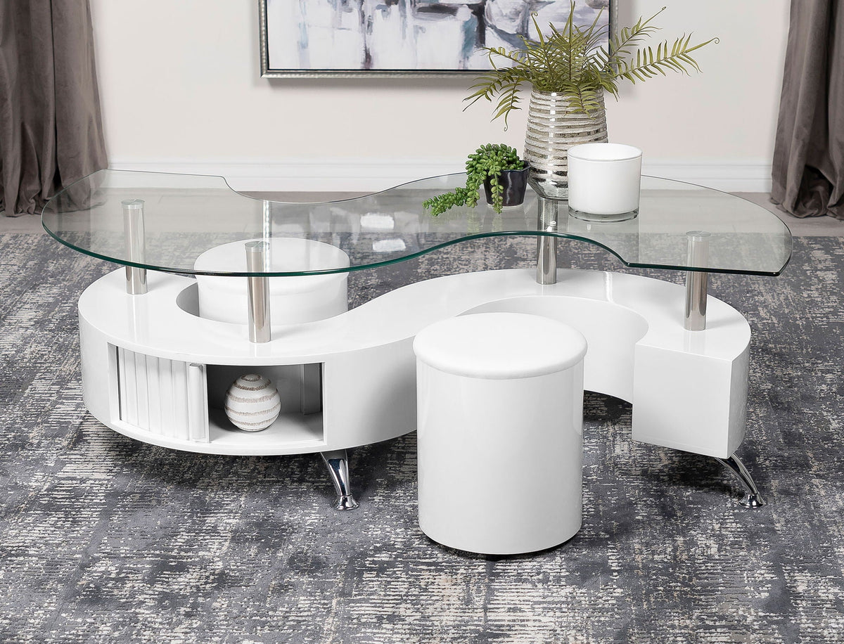 3-piece Coffee Table And Stools Set