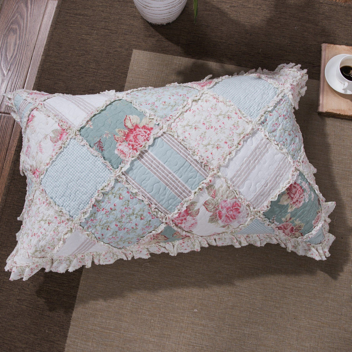 Hint of Mint Pastel Cotton Patchwork Quilt Set