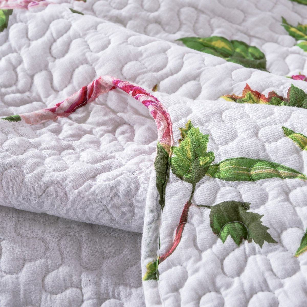 Bedding Pink Floral Quilt Set