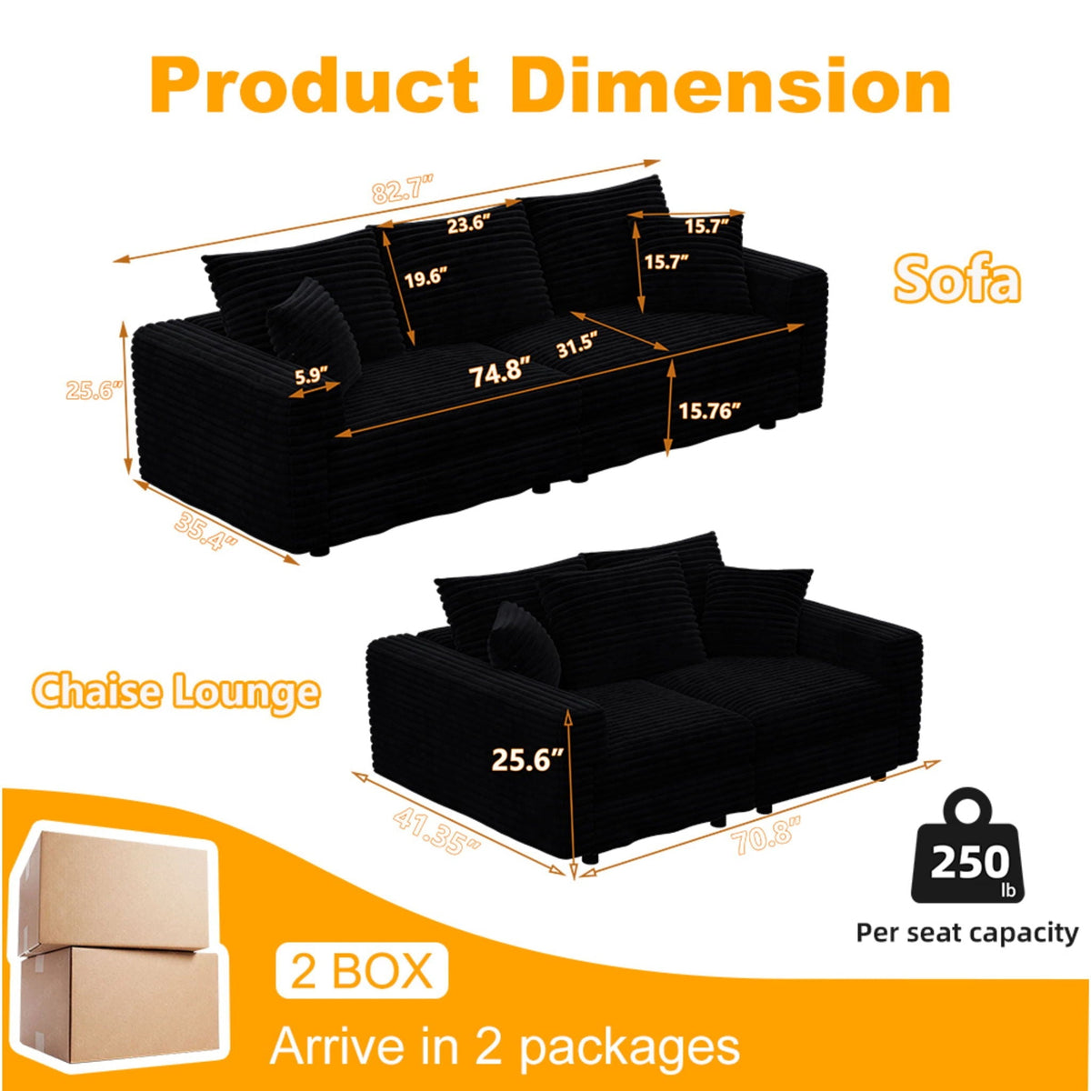 Modern Comfy Upholstered Cloud Couch