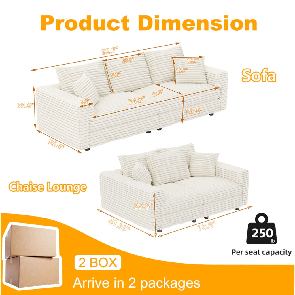 Modern Comfy Upholstered Cloud Couch