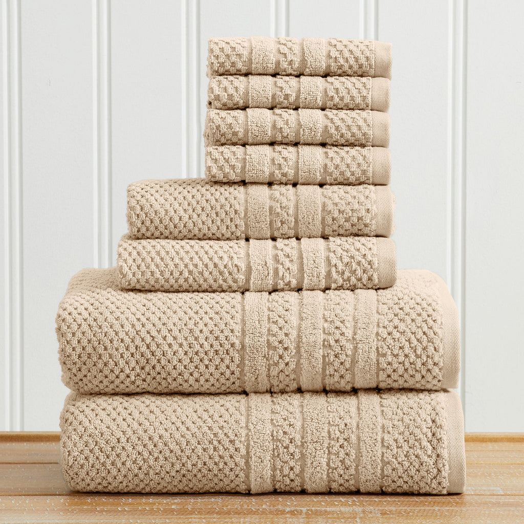 100% Cotton Checkered Jacquard Bath Towel Set