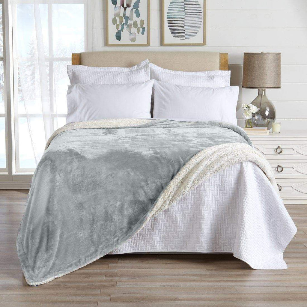 Velvet Plush Sherpa Luxury Bed Blanket
