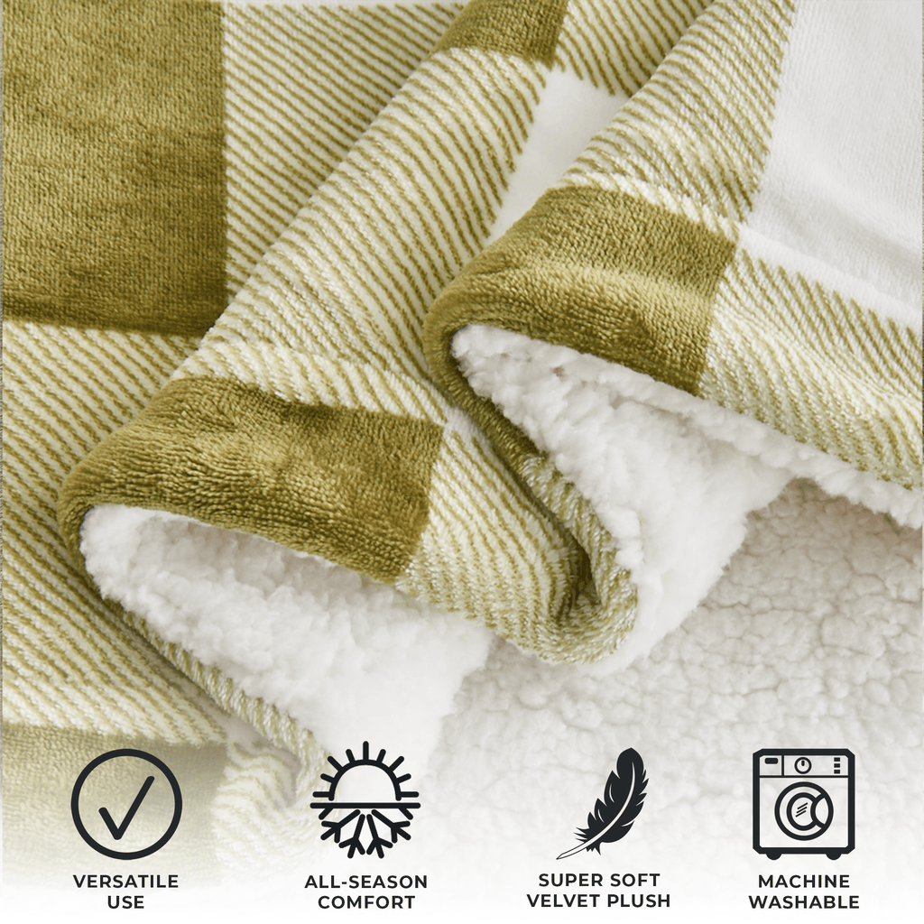 Velvet Plush Sherpa Luxury Bed Blanket