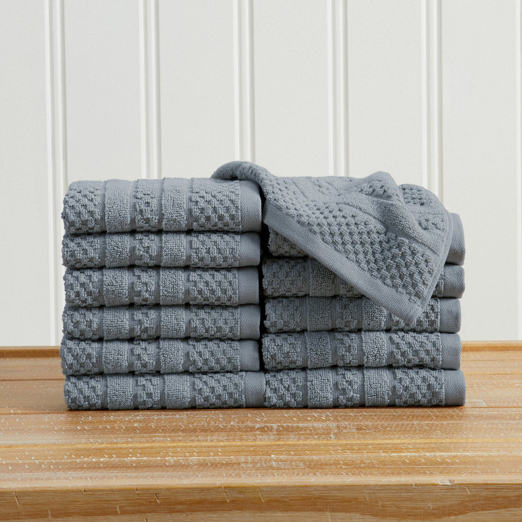 100% Cotton Checkered Jacquard Bath Towel Set